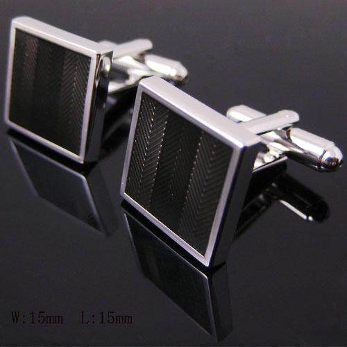 ★本周特价★外贸袖扣/袖钉-黑色方形珐琅-cufflinks-ct153