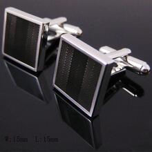 ★本周特价★外贸袖扣/袖钉-黑色方形珐琅-cufflinks-ct153