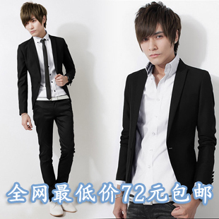  春装时尚男装小西服薄外套韩版西服修身休闲西装男士小西装潮
