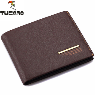  啄木鸟 钱包 男士 短款 真皮 正品 皮夹 头层牛皮 高端商务 钱夹