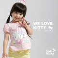 Hello Kitty-三麗鷗童裝]圓領公主袖短T