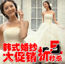 韩式韩版皇室宫廷抹胸公主新娘甜美花朵婚纱2012苏州最新款2729