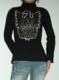 GREEN CORAL 钉珠绣花黑色长袖毛衣