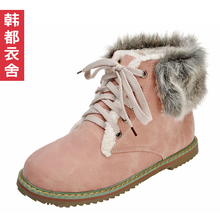 韩都衣舍⑤现货韩国2011冬棉靴<span class=H>短靴</span>马丁靴女鞋ST1009仝