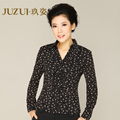 玖姿旗舰店JUZUI专柜正品女2012春新款 翻领修身圆点欧美范针织衫