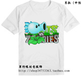 满百包邮一100%纯棉 超人气 植物大战僵尸T恤 雪花碗豆T恤