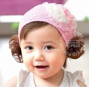   韩国儿童发饰 花朵蕾丝婴幼儿儿/假发发带 宝宝发夹新款