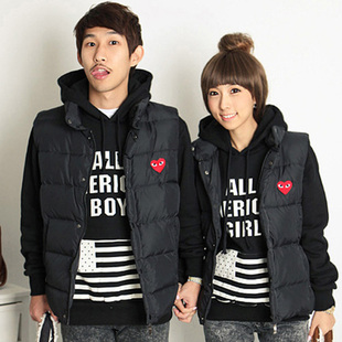 淘宝网2014韩版<em>情侣</em>装<em>冬装</em>新款夹棉时尚爱心