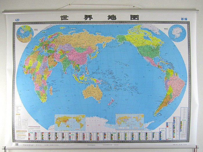 秒杀价！中国/世界地图挂图;世界挂图中文1.5X1.1米 精装高档无缝