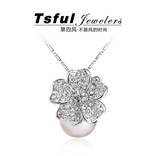 Tsful珍珠项链玫瑰之心 短款 衣服配饰 时尚高端珍珠饰品 包邮 Tsful珍珠项链玫瑰之心 短款 衣服配饰 时尚高端珍珠饰品 包邮