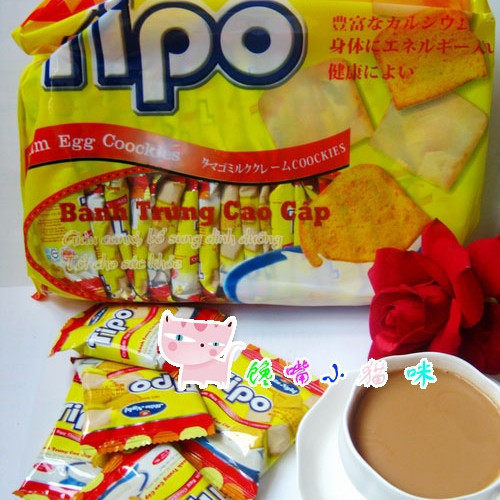 卖疯了 好吃的越南进口食品tipo 白巧克力面包干秒杀特价