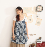 nana 2012新 文艺/田园 洗水全麻 花朵吊带短裙/连衣裙 S120569