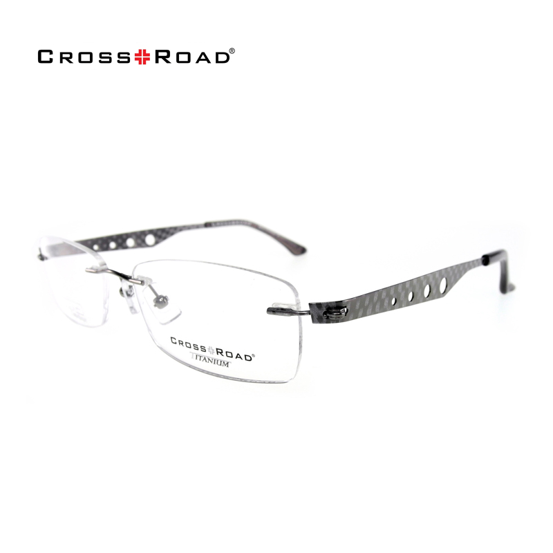 CROSSROAD无框镜架女款 进口纯钛近视眼镜架超轻眼镜框CR1070LT