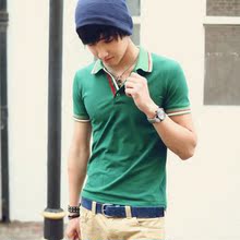 2011新款夏装英伦风男士翻领polo衫 男装涤棉修身短袖polo衫 男 