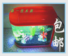 包邮促销 迷你生态玻璃鱼缸子弹头金鱼缸小乌龟缸水草缸 包含造景