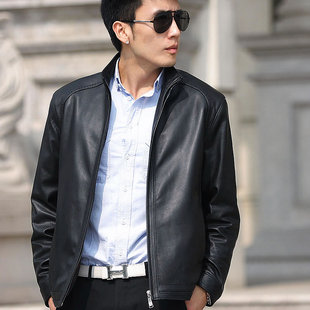  亏本价 斯美斯男式皮衣真皮衣修身短款海宁皮衣皮夹克男装特价