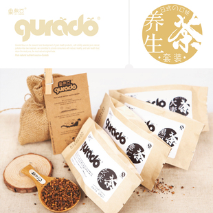  果然豆美颜修身养生茶组合80g 薏仁茶+黑豆茶+玄米茶+大麦茶