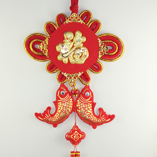  春节新年用品 双鱼送福中国结 中国结挂件 新年 挂件
