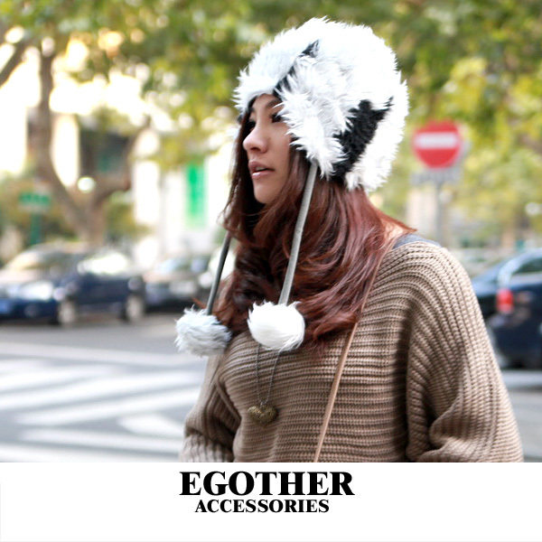 【EGOTHER】亦格 韩国 秋冬 保暖 球球可爱皮草<span class=H>帽子</span>