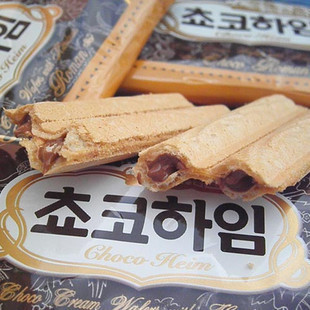  【清新美食】韩国crown可拉奥巧克力榛子瓦 榛子巧克力蛋卷142克