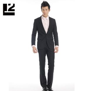  利郎L2正品黑色商务休闲修身正装男士男款西服套装礼服 原价1599