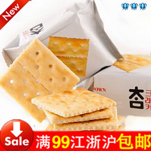  韩国进口零食 CROWN可拉奥/可瑞安太口饼干无糖苏打咸饼干56g