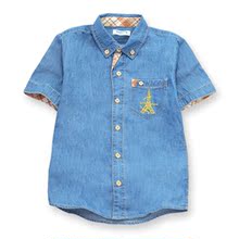 【博士蛙】夏季新款童装专柜正品 大男童开襟衬衫BT112349