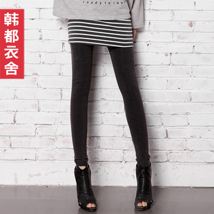  韩都衣舍旗舰店春装新品牌韩版女装韩版修身假两件打底裤免邮