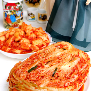  【首坞儿】韩国泡菜正宗辣白菜韩国特色手工泡菜400g*2菜市场套组