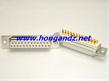 连接器接插件并口DB25针焊线车针母座
