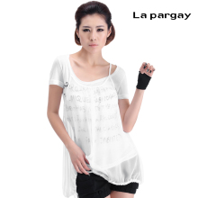 纳帕佳la pargay 2012夏季透明纱 两件套宽松 短袖T恤 女L302141