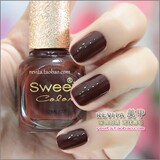 满额包邮 正品sweet color环保指甲油 显白黑巧克力浆棕色