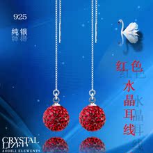 正品 新款闪钻 水晶项链 925纯银 女款 耳环 耳线 节日礼物 新娘