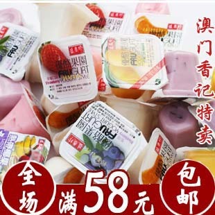  台湾美食盛香珍优酷果园综合口味果冻布丁500克特价促销满额包邮
