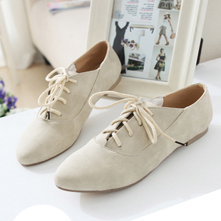  spring/summer 2012 new College Department of leisure before delicate solid color comfortable flat with  women's singles with small pointed shoes