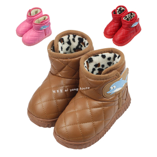  韩版卡通魔术贴儿童棉拖鞋保暖棉鞋室内家居鞋男女童冬季儿童鞋子