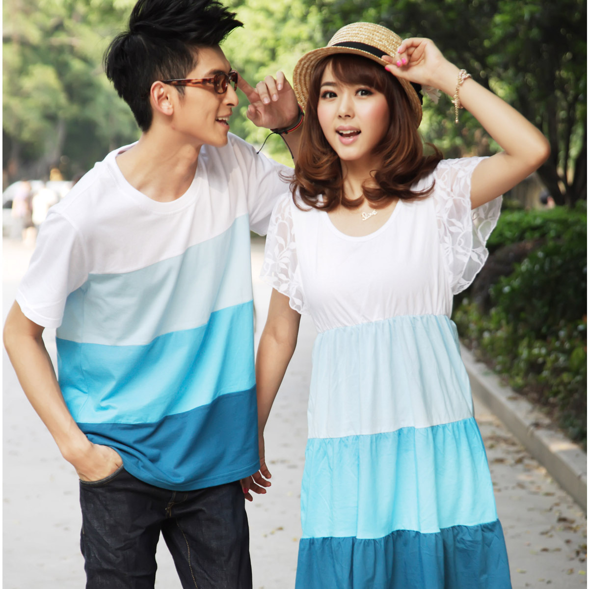 情侣装男t恤韩版宽松...