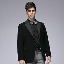 特惠 GXG 正品 格子拼接毛呢西服外套 男#03101333