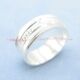 香港七好925纯银镀18K白金戒指指环