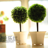 仿真树 迷你仿真绿植盆景 小树盆栽 绿色草球树 植物花艺树 摆设