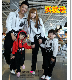  亲子装秋装全家装家庭装母女装母子装儿童秋装女童装运动套装