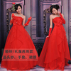 2014韩版高腰婚纱礼服新娘长款敬酒服红色婚纱孕妇可用绑带款