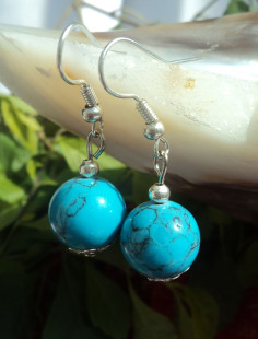  云南民族风饰品批发 藏银苗银饰品批发藏式绿松石耳环 耳坠YC027