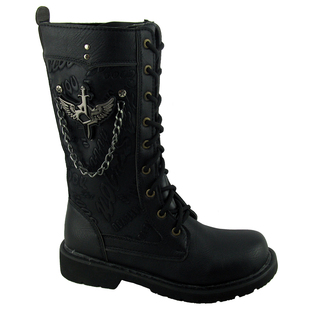  秋冬韩版机车靴男式长靴英伦潮流高帮靴军靴高筒靴马丁靴牛仔靴