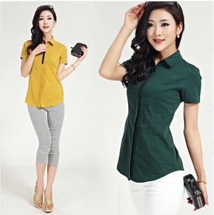 <em>哥弟</em>阿玛施专柜<em>正品女装</em>2014新款<em>短袖</em>衬衣女
