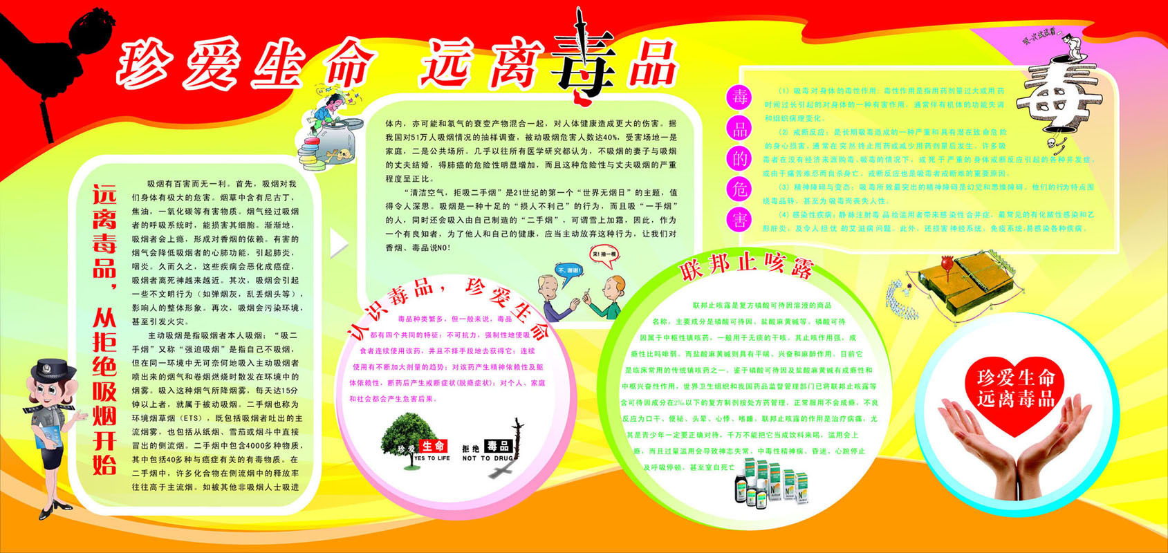 210益智海报素材(制作)5823禁毒宣传栏毒品危联邦止咳露