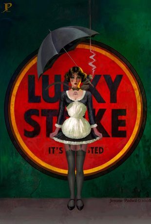 酒吧装饰画 复古海报老旧照片墙 luckystrike 老