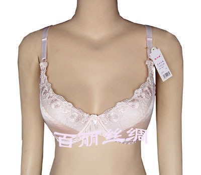 100%<em>桑蚕丝</em> <em>品牌</em>蕾丝真丝<em>文胸</em> 丝绸<em>胸罩</em>(粉色