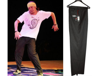  kite同款HIPHOP poppin条纹popping裤子locking funky style西裤