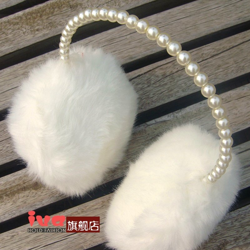 IUA爆款 毛绒皮草 毛耳套 女 耳包 耳套可爱 珍珠耳罩 耳捂 超大
